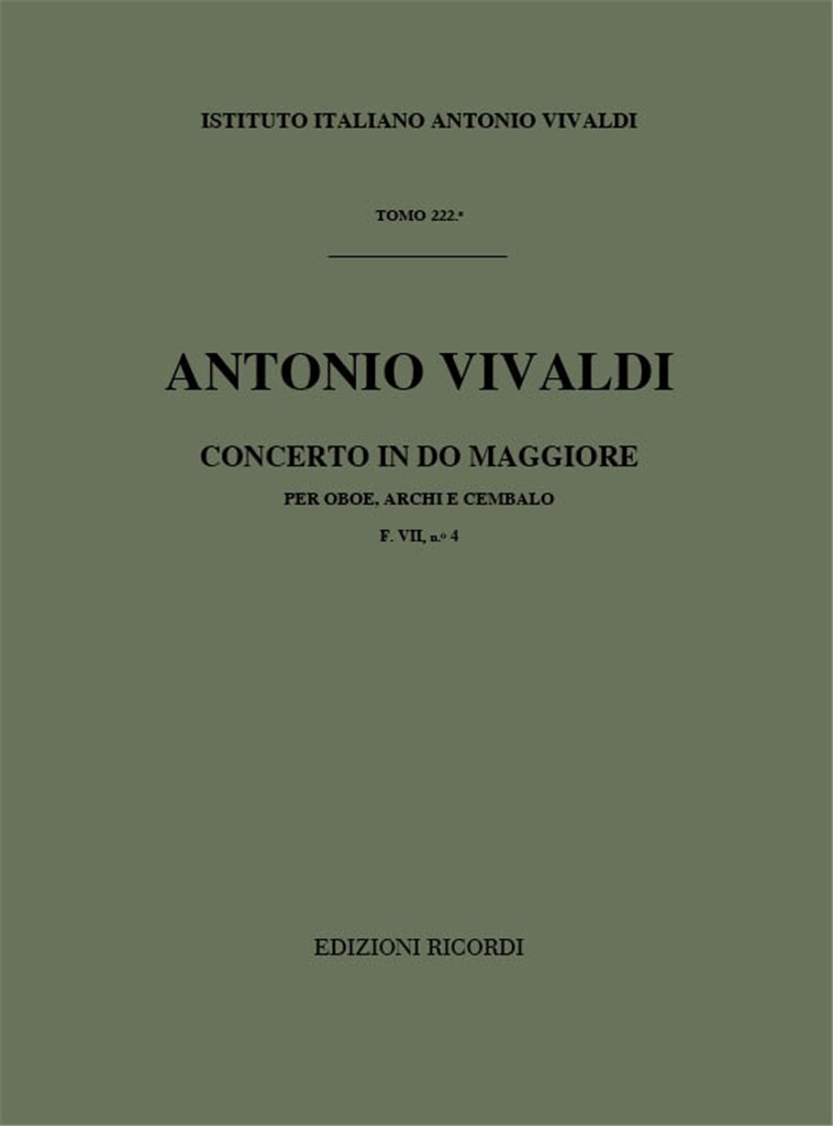 Concerti Per Ob., Archi E B.C.: In Do Rv 451